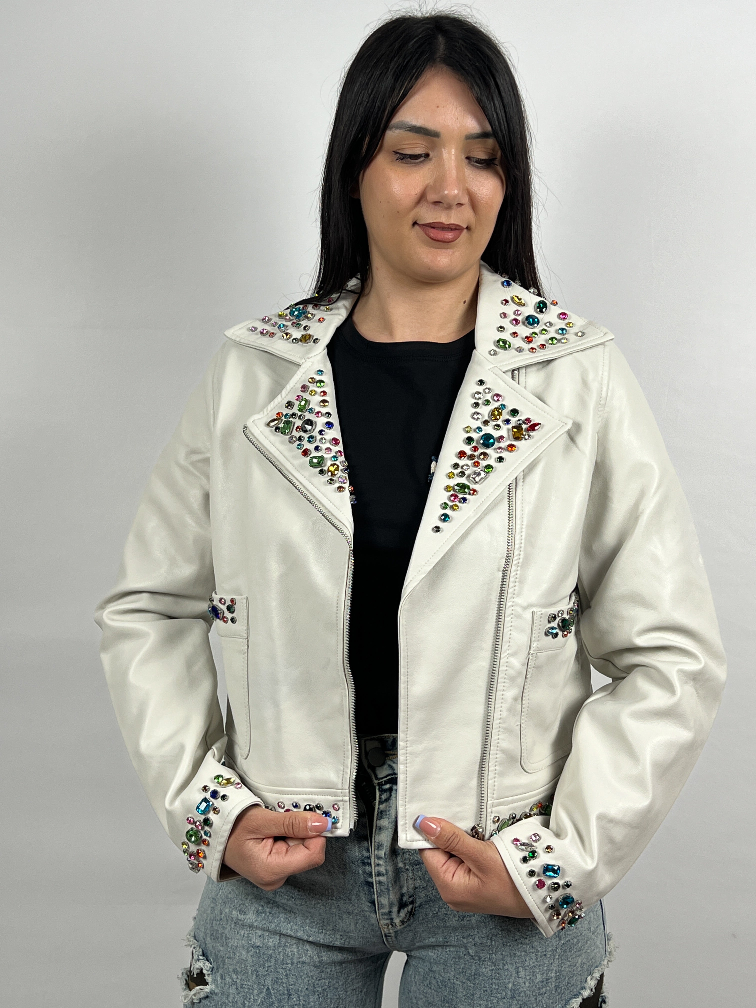 Giacca di pelle Swarovski - 025